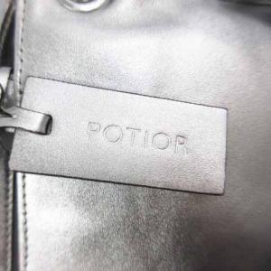 POTIOR ショルダーバッグ 2WAY ストラップ付き シルバー色
