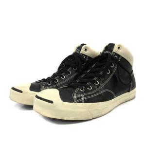 mastermind JAPAN CONVERSE BEAMS ジャックパーセル スニーカー ハイカット レザー 黒 ブラック 27.5cm