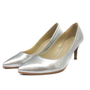 BARNEYS NEW YORK ハイヒールポインテッドトゥパンプス 36.5 シルバー色 