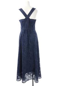 TOCCA LAVENDER Linen like Lace DRESS ネイビー