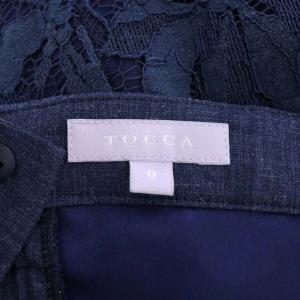 TOCCA LAVENDER Linen like Lace DRESS ネイビー