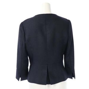 ANAYI スーツ セットアップ 上下 ノーカラージャケット 八分袖 タイトスカート ひざ丈 36 濃紺 ダークネイビー