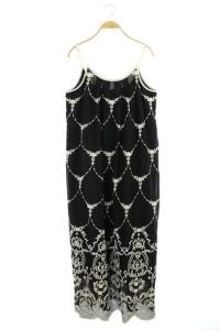 21AW モスリン刺繍キャミドレス ワンピース ロング 36 ブラック