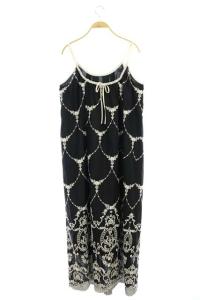 Grace Class 21AW モスリン刺繍キャミドレス ワンピース ロング 36 ブラック