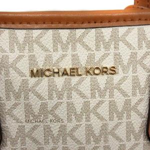 MICHAEL KORS 20SS EVA エクストラスモール ショルダーバッグ ハンドバッグ 2way ポーチ付き レザー 白 ホワイト 茶 ブラウン