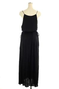 Theory シルクキャミソールマキシワンピース ロング 2 黒 ブラック