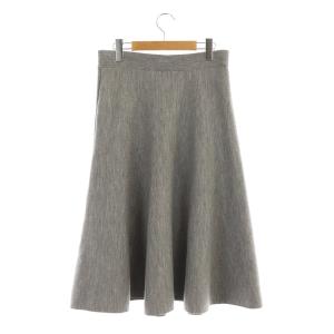 Leilian ネミカ NEMIKA ウール混 ニット フレアスカート ロング 11 グレー