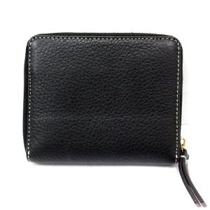 TORY BURCH 財布 二つ折り レザー ロゴ ラウンドファスナー 黒 ブラック