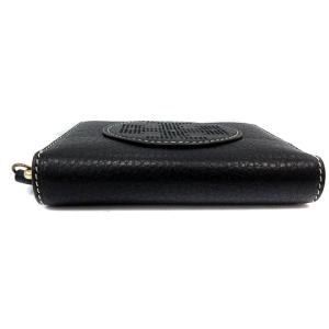TORY BURCH 財布 二つ折り レザー ロゴ ラウンドファスナー 黒 ブラック
