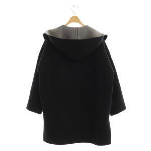 ebure 20AW ボンディング フーデットミドルコート 36 黒 ブラック