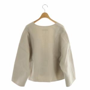 ebure ウール スキッパートップス カットソー 長袖 プルオーバー 36 ライトグレージュ
