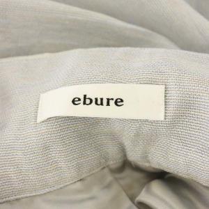 ebure クリスタルシアー スカート フレア ロング リネン混 36 グレー