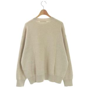 ebure ウール クルーネックニット セーター プルオーバー 長袖 ライトベージュ