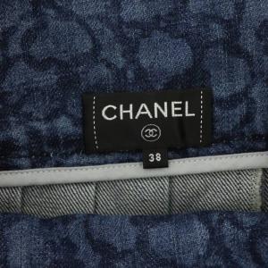CHANEL カメリア デニムスカート プリーツ 38 インディゴ P53816V40517