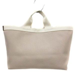 Hervé Chapelier リュクス スクエア トートバッグ コーテッドキャンバス グレージュ 705GP
