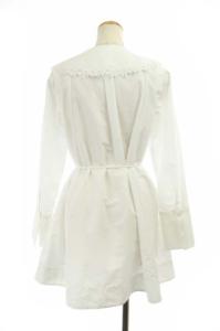 CELFORD 21SS 刺繍ビッグカラー2WAYチュニック ブラウス ノースリーブ ホワイト