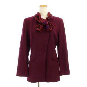 M'S GRACY セットアップ ジャケット 総裏地 ミニスカート タイト ウール エンジ