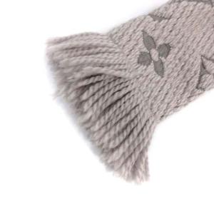 LOUIS VUITTON 19年製 エシャルプ ロゴマニア ストール マフラー シルク混 グリペルル グレー M74742