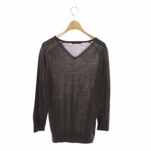 ISSEY MIYAKE ウールVネックニット 2 ブラウン
