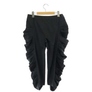 ISSEY MIYAKE サイドフリルクロップドパンツ カプリ丈 サイドプリーツ 1 ブラック