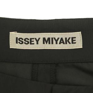 ISSEY MIYAKE サイドフリルクロップドパンツ カプリ丈 サイドプリーツ 1 ブラック