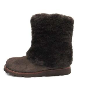 メイリン MAYLIN チェスナット CHESTNUTS ムートンブーツ ショート ボア フラット スエード ダークブラウン