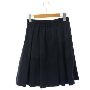 BLUE LABEL CRESTBRIDGE 巻きスカート ひざ丈 フレア ギャザー ネイビー