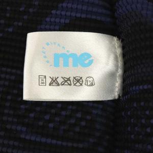 me ISSEY MIYAKE 総柄プリーツカーディガン 長袖 ノーボタン 青 黒 ブルー ブラック