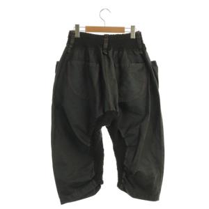 me ISSEY MIYAKE サルエルパンツ シワ加工 ステッチ 切替 グレー