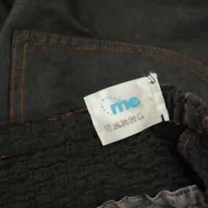 me ISSEY MIYAKE サルエルパンツ シワ加工 ステッチ 切替 グレー