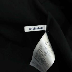 kei shirahata スタンドカラーギャザーブラウス ブラック