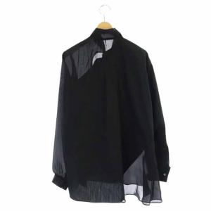sacai 21SS Cotton Poplin 長袖シャツ 切替 1 ブラック