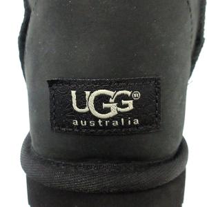 UGG australia W CLASSIC SHORT LEATHER ムートンブーツ ショートブーツ オイルドレザー 23cm 黒 ブラック 1005093