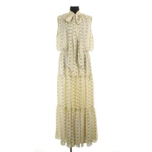 ワンピース マキシ ノースリーブ ホース柄 L アイボリー