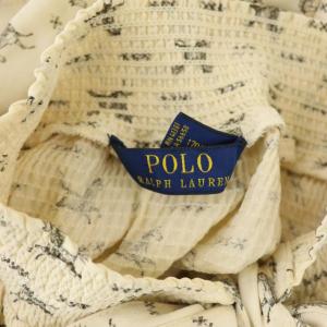POLO RALPH LAUREN ワンピース マキシ ノースリーブ ホース柄 L アイボリー