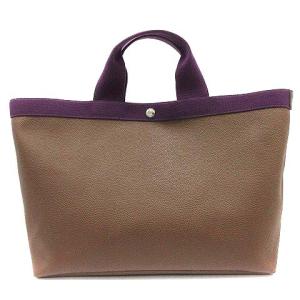 リュクス スクエア トート L ハンドバッグ コーテッドキャンバス トープ ヴィオレ 茶 ブラウン 紫 パープル 705GP