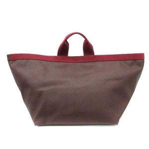Hervé Chapelier リュクス 舟形 トート XL ハンドバッグ コーテッドキャンバス モカ オベルジーヌ 茶 ブラウン 赤 レッド 713GPD