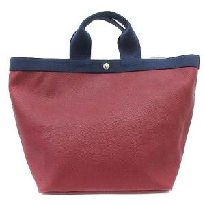 リュクス 舟形 トート L ハンドバッグ コーテッドキャンバス オーベルジーヌ レッド