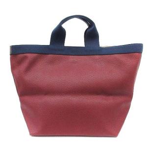 Hervé Chapelier リュクス 舟形 トート L ハンドバッグ コーテッドキャンバス オーベルジーヌ レッド