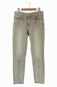 THE STELLA スリムテーパードデニム ジーンズ ダメージ加工 22 ライトブラウン 13G219