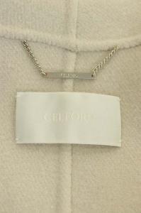 CELFORD リバーコート ビッグカラーコート アウター ロング リボンベルト付き 38 ライトグレージュ