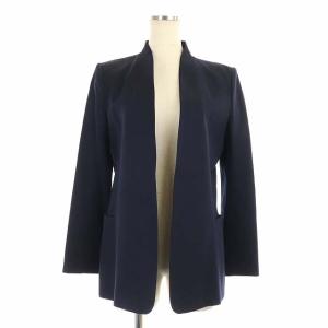 Theory セットアップ 上下 ノーカラージャケット テーパードパンツ ウール 4 紺 ネイビー