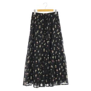 20SS ロングティアードスカート 36 ブラック