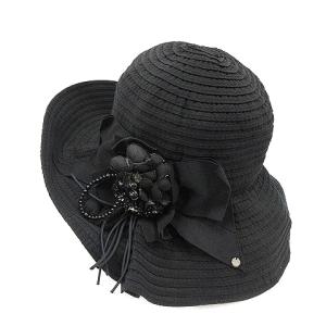 TO BE CHIC 帽子 ハット リボン コサージュ 黒 ブラック