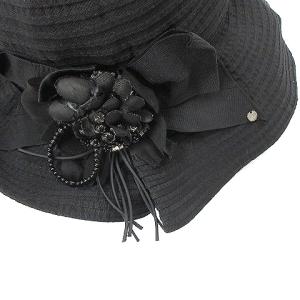 TO BE CHIC 帽子 ハット リボン コサージュ 黒 ブラック