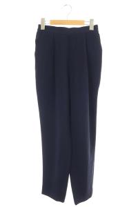 18AW テーパードパンツ ダブルクロス ゴムタックトラウザー36 ネイビー