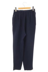 ENFOLD 18AW テーパードパンツ ダブルクロス ゴムタックトラウザー36 ネイビー