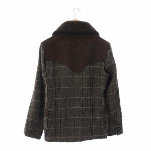 NUMBER (N)INE ヘリンボーンジャケット ニット ショールカラー 2 茶 ブラウン