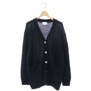 UWSC MOHAIR/W Vネック カーディガン ニット 長袖 モヘヤ 黒 ブラック