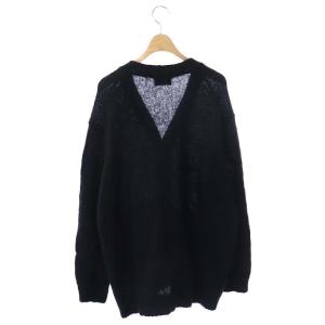 UNITED ARROWS UWSC MOHAIR/W Vネック カーディガン ニット 長袖 モヘヤ 黒 ブラック